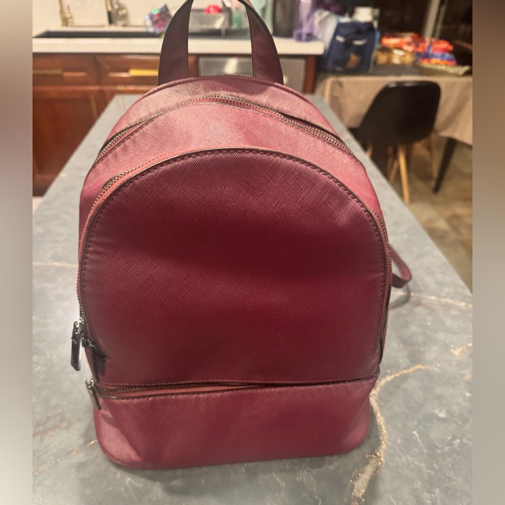 Neiman Marcus Burgundy Mini Backpack Saffiano Gold‎ Hardware Luxury